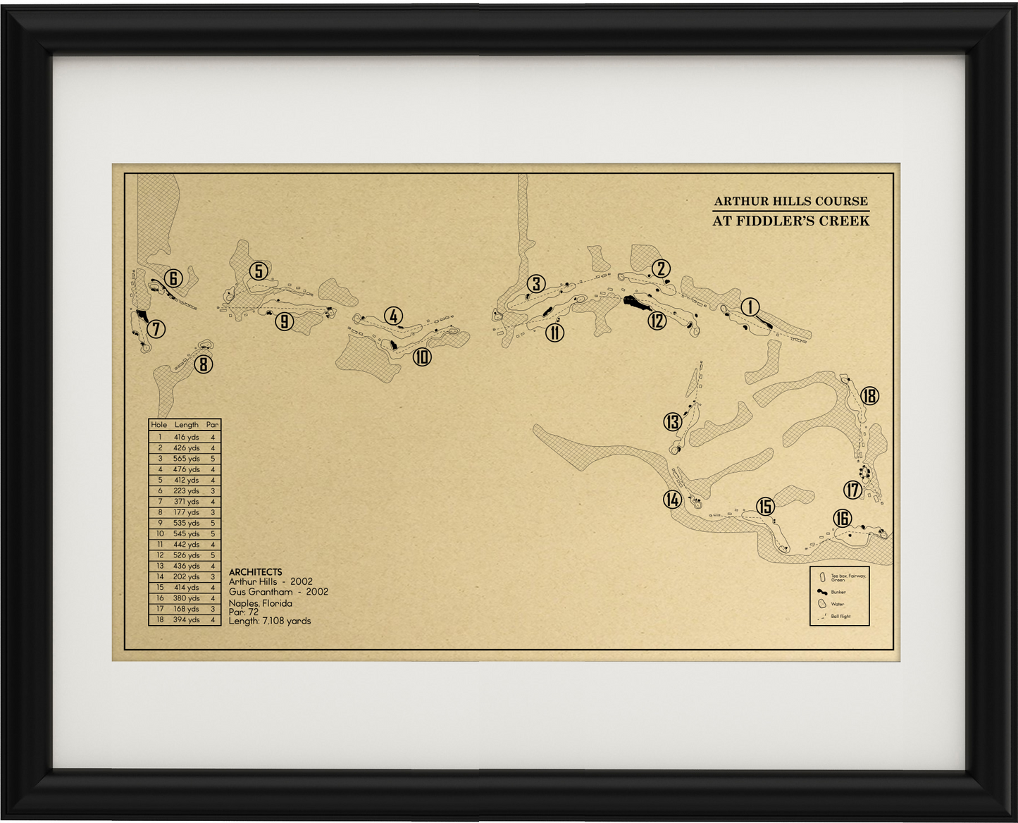 Arthur Hills Course at Fiddler's Creek Outline (Print)