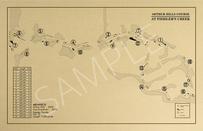 Arthur Hills Course at Fiddler's Creek Outline (Print)