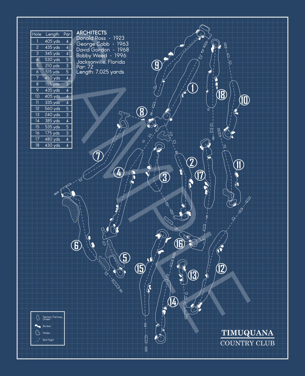 Timuquana Country Club Blueprint (Print)