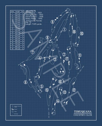 Timuquana Country Club Blueprint (Print)