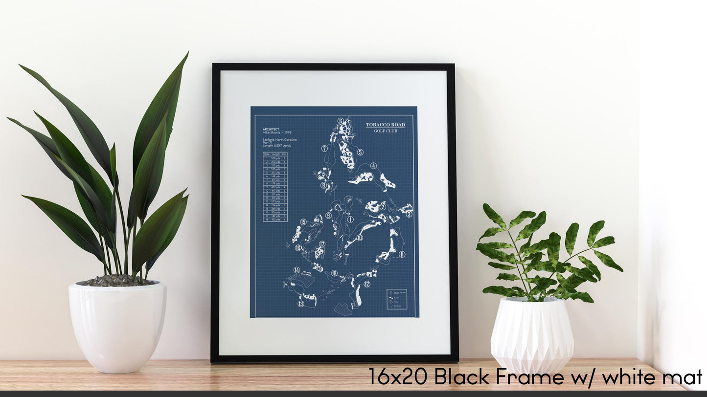 Tobacco Road Golf Club Blueprint (Print)