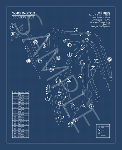 Torrington Country Club Blueprint (Print)