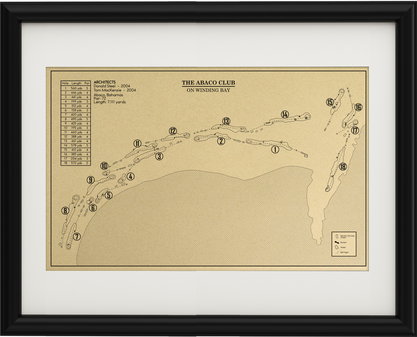 The Abaco Club on Winding Bay Outline (Print)