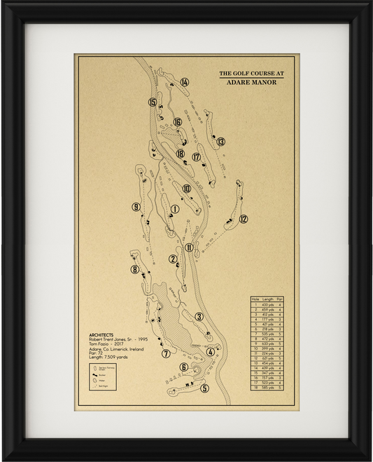 The Golf Course at Adare Manor Outline (Print)