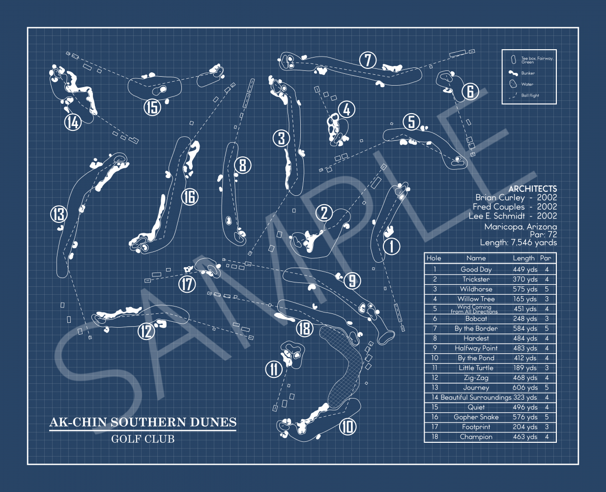 Ak-Chin Southern Dunes Golf Club Blueprint (Print)