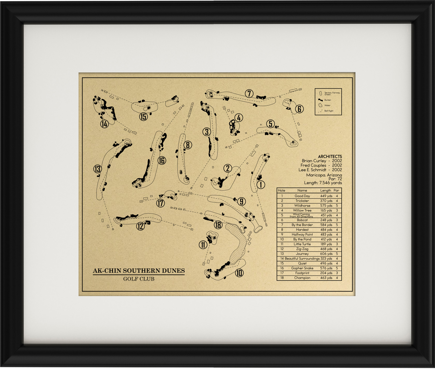 Ak-Chin Southern Dunes Golf Club Outline (Print)