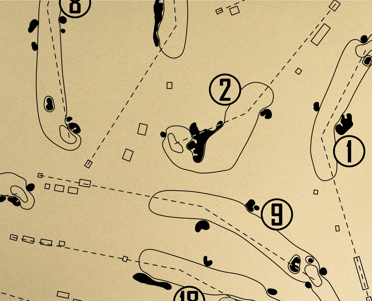 Ak-Chin Southern Dunes Golf Club Outline (Print)