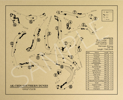 Ak-Chin Southern Dunes Golf Club Outline (Print)