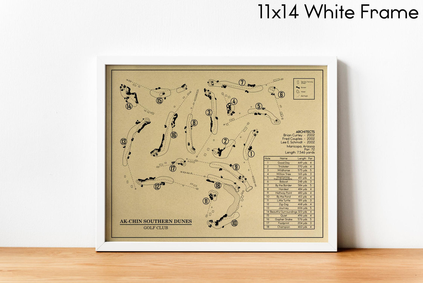 Ak-Chin Southern Dunes Golf Club Outline (Print)