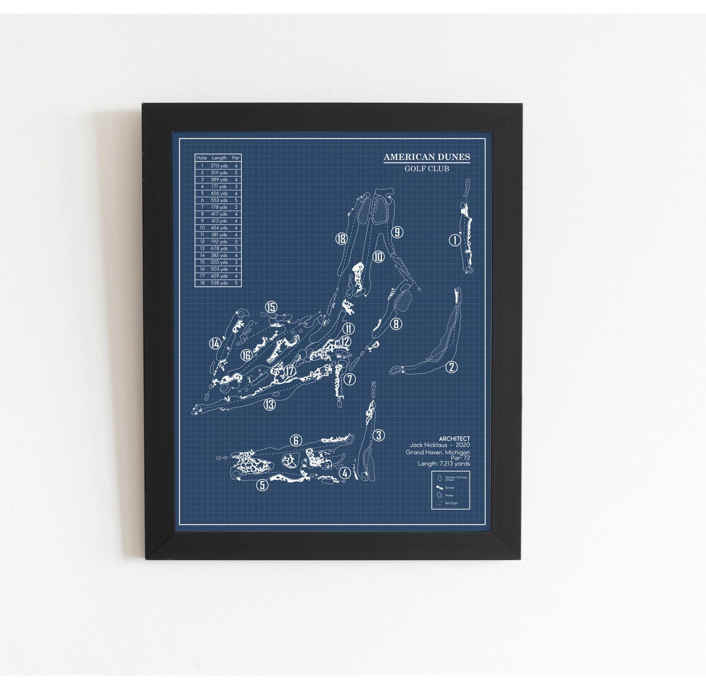 American Dunes Golf Club Blueprint (Print)