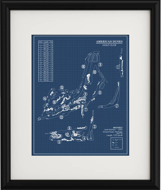 American Dunes Golf Club Blueprint (Print)