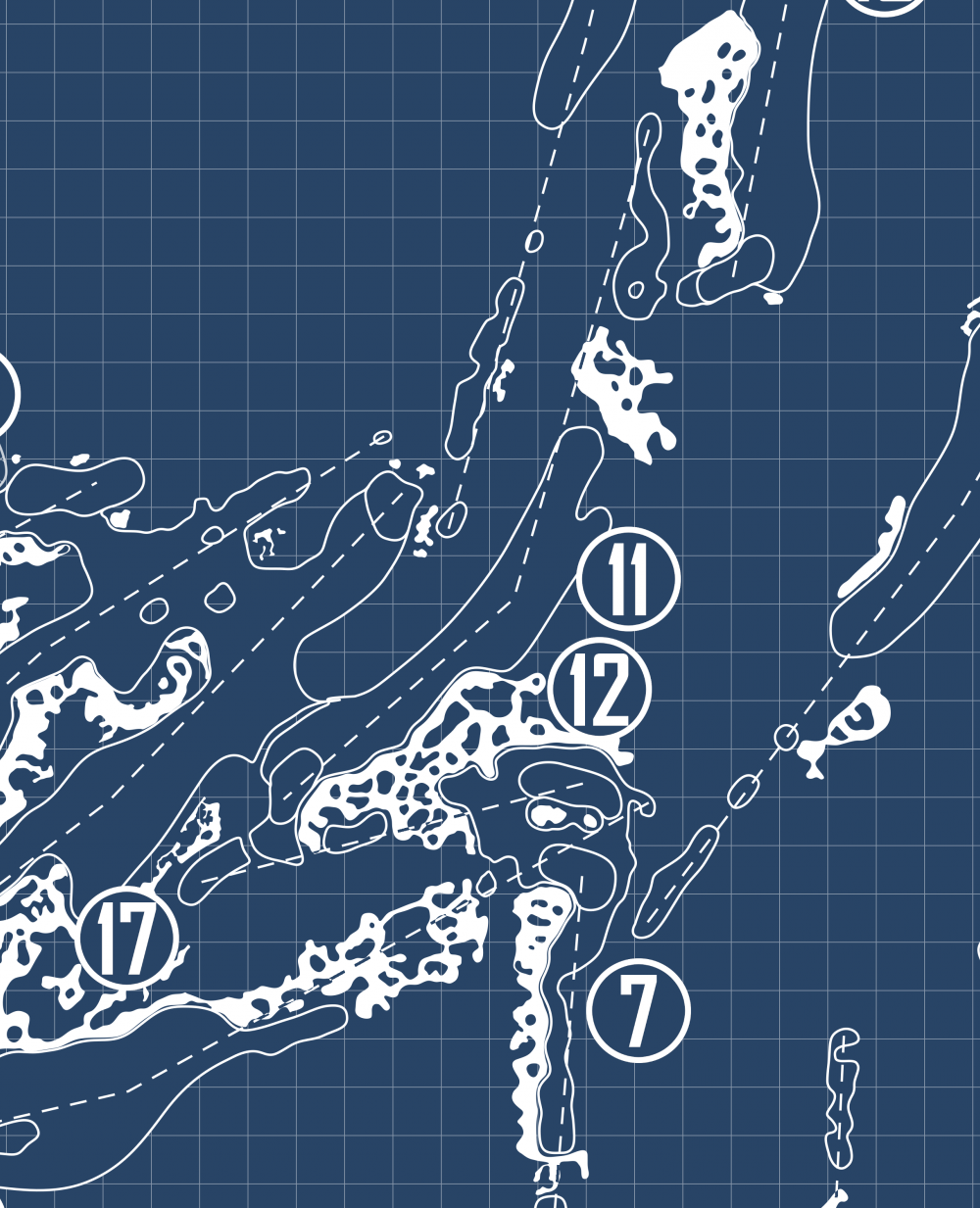 American Dunes Golf Club Blueprint (Print)