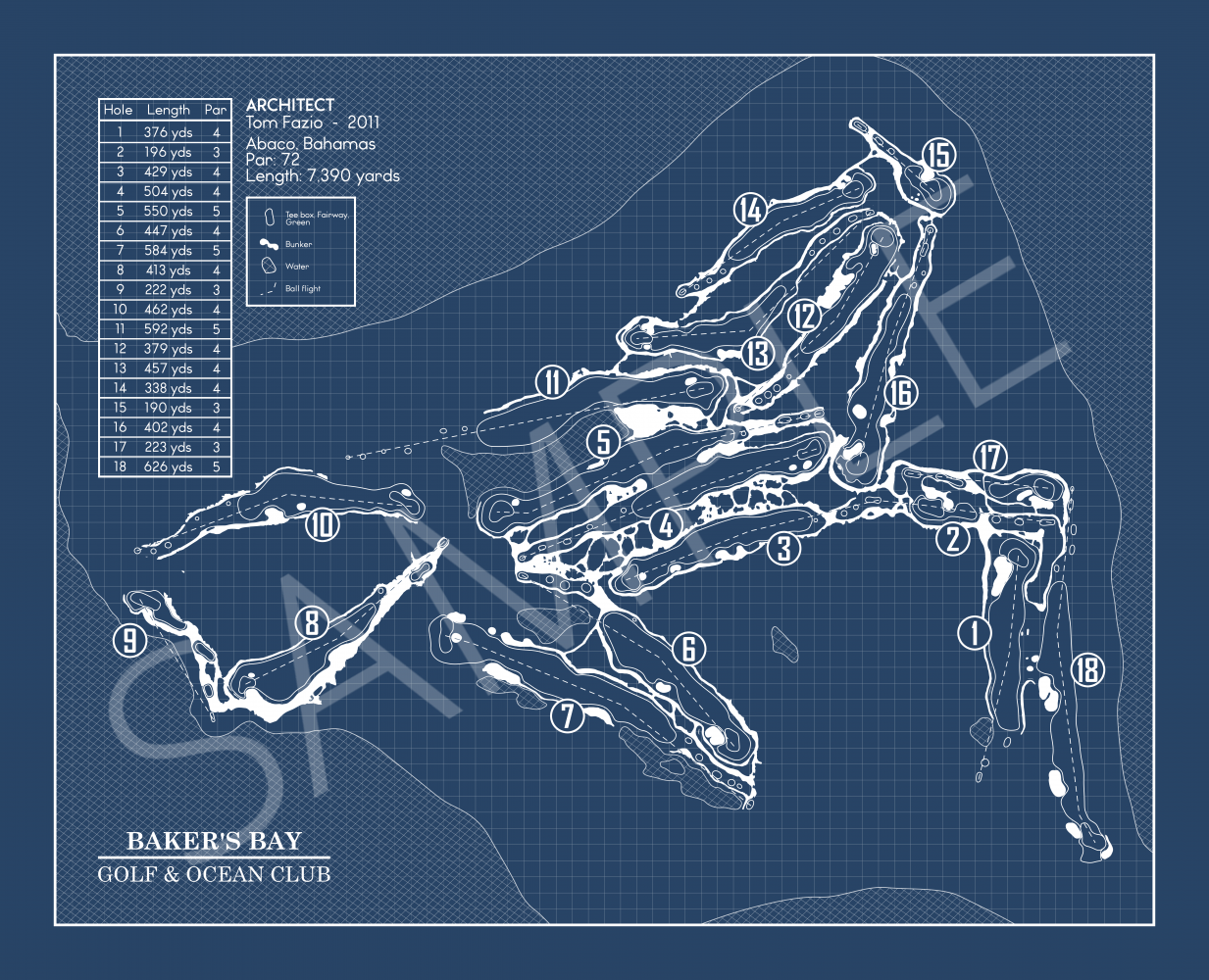 Baker's Bay Golf & Ocean Club Blueprint (Print)