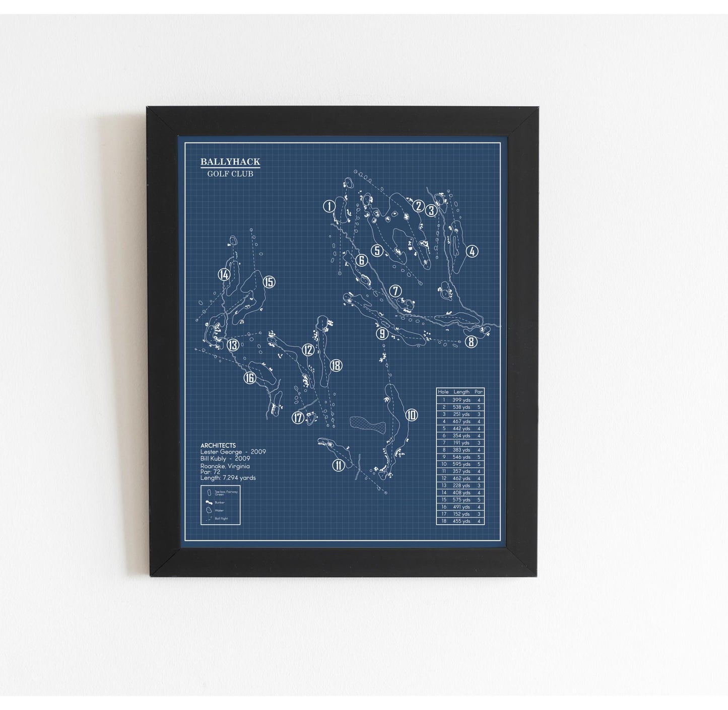 Ballyhack Golf Club Blueprint (Print)
