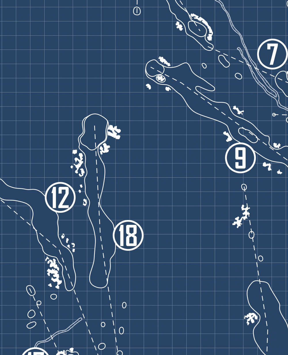 Ballyhack Golf Club Blueprint (Print)