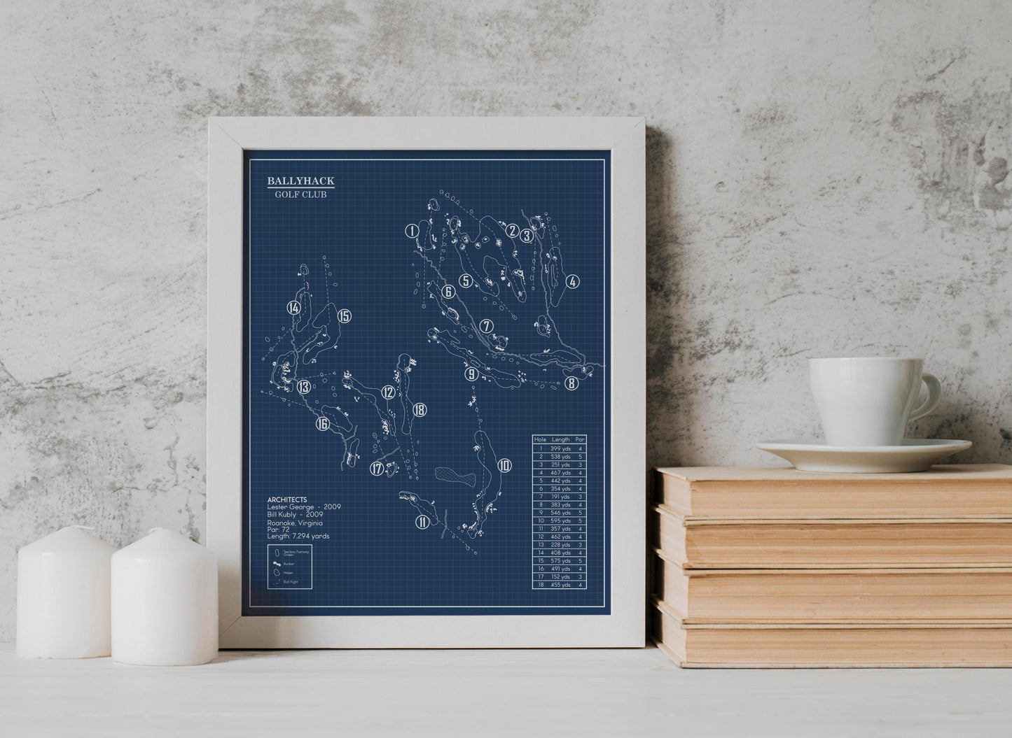 Ballyhack Golf Club Blueprint (Print)