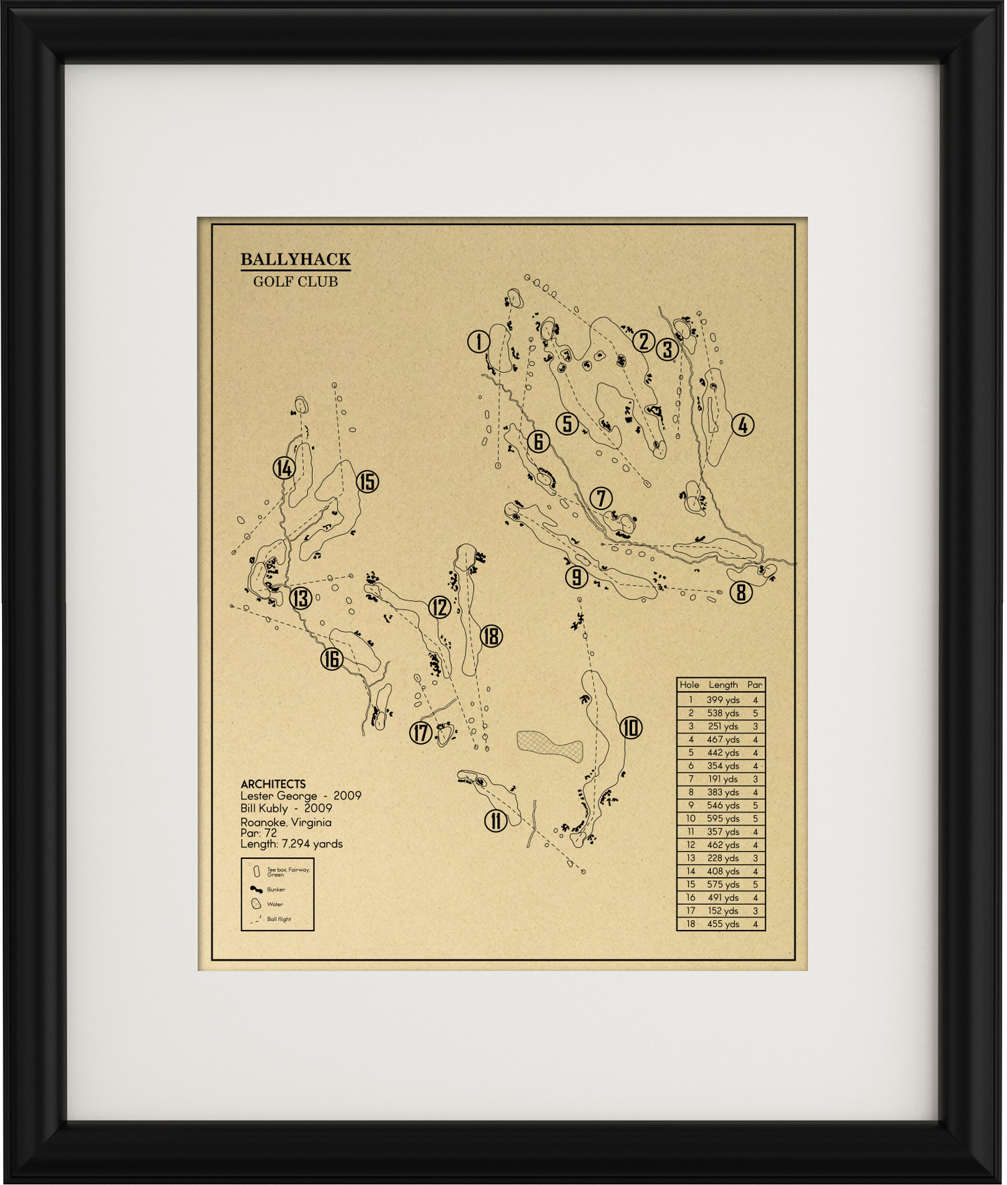 Ballyhack Golf Club Outline (Print)