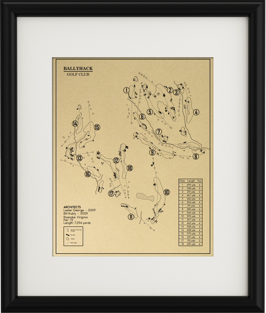 Ballyhack Golf Club Outline (Print)