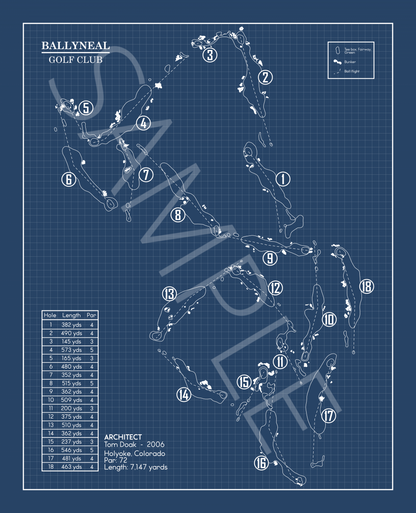 Ballyneal Golf Club Blueprint (Print)