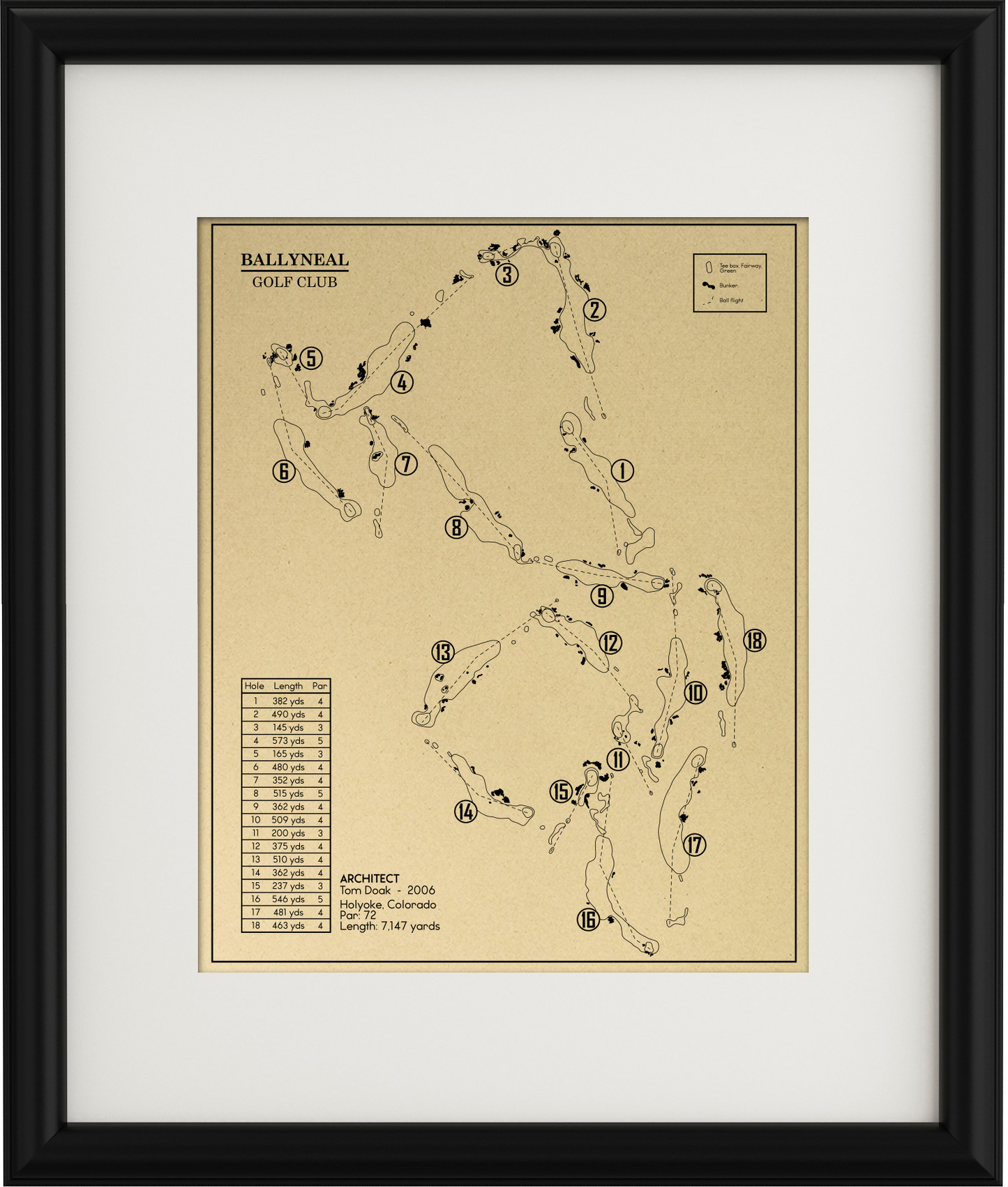 Ballyneal Golf Club Outline (Print)