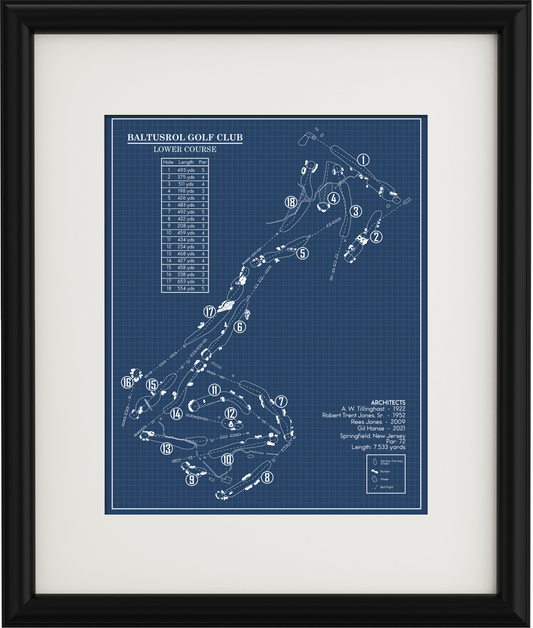 Baltusrol Golf Club Lower Course Blueprint (Print)