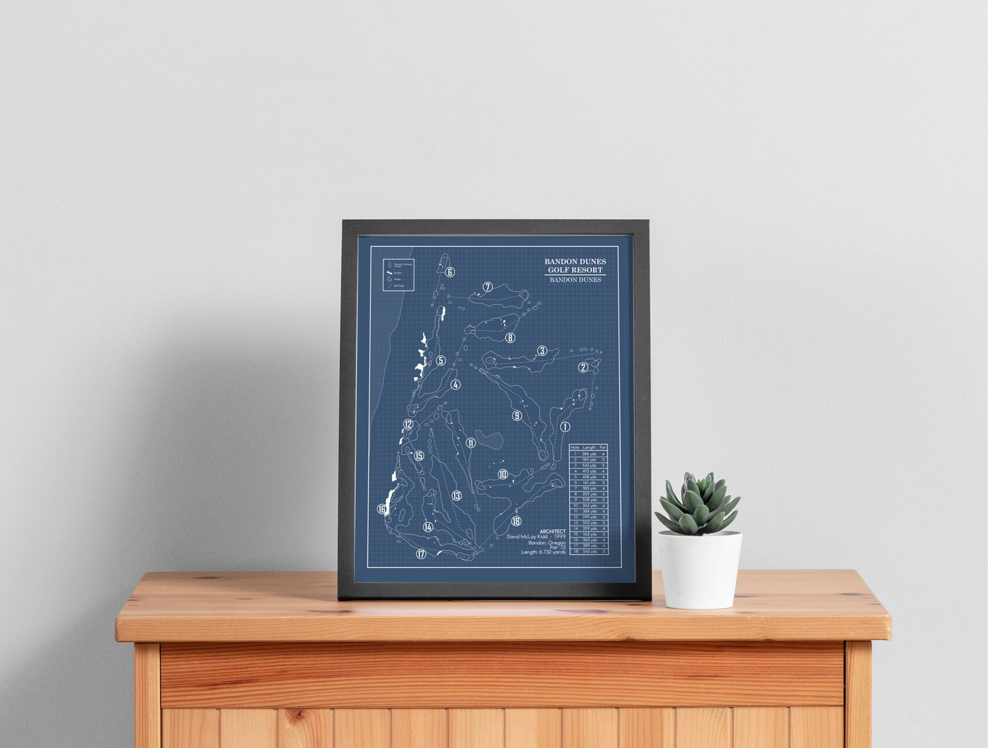 Bandon Dunes Golf Course Blueprint (Print)