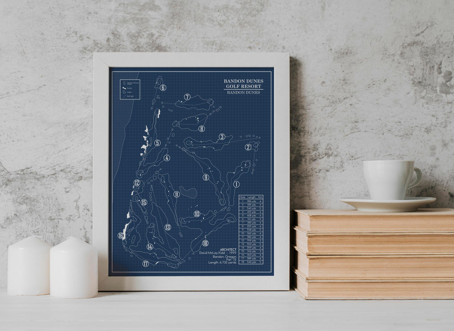 Bandon Dunes Golf Course Blueprint (Print)