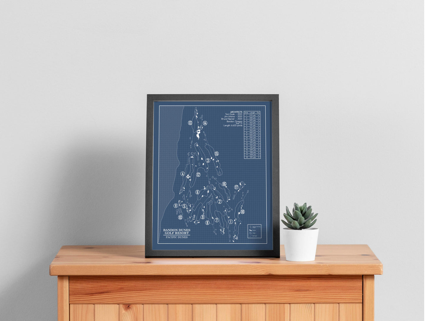 Pacific Dunes at Bandon Dunes Blueprint (Print)