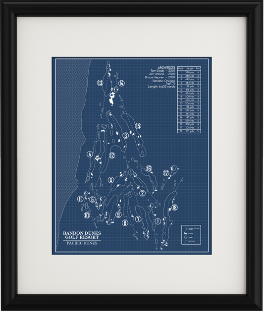 Pacific Dunes at Bandon Dunes Blueprint (Print)