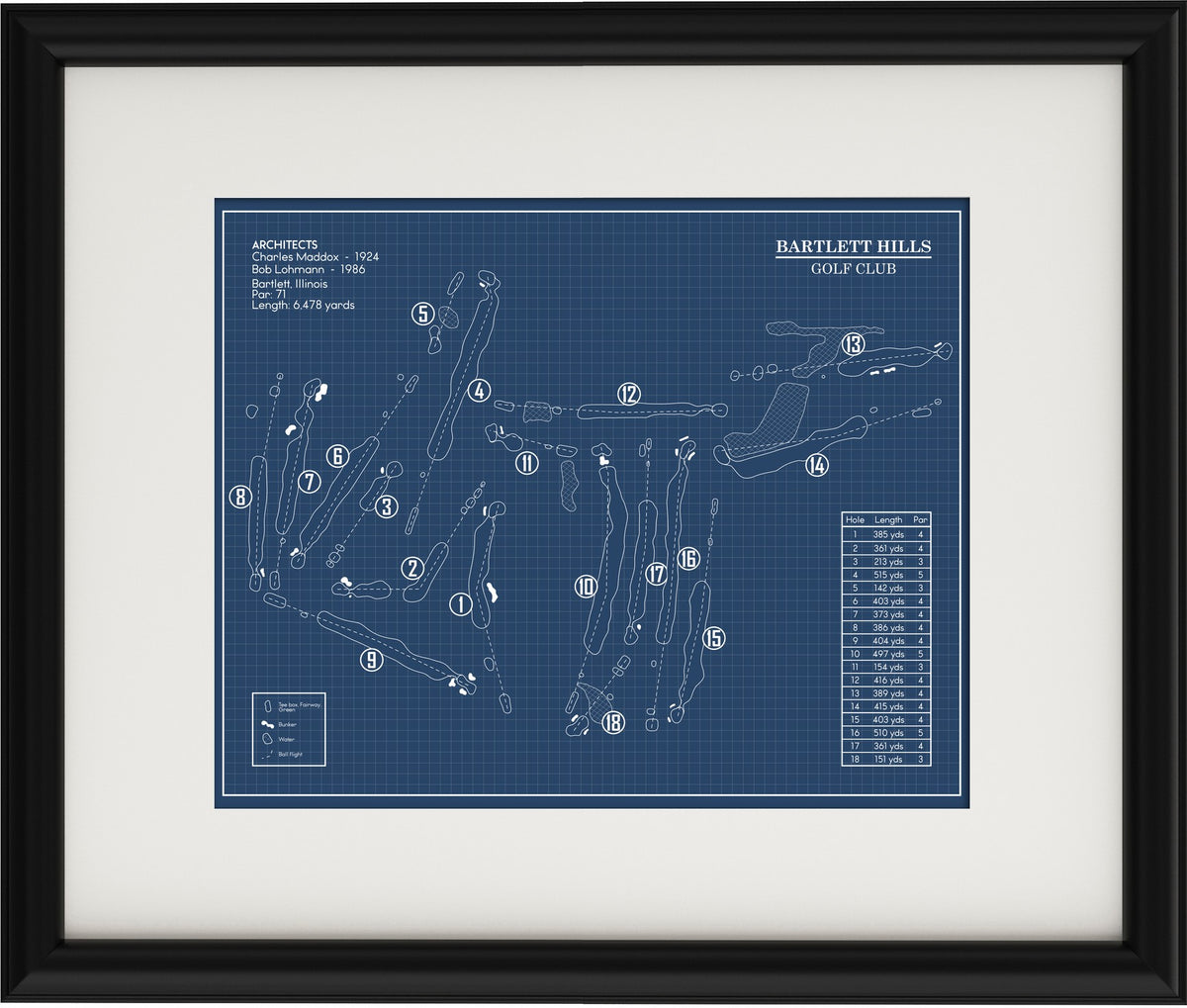 Bartlett Hills Golf Club Blueprint (Print)