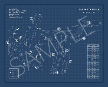Bartlett Hills Golf Club Blueprint (Print)