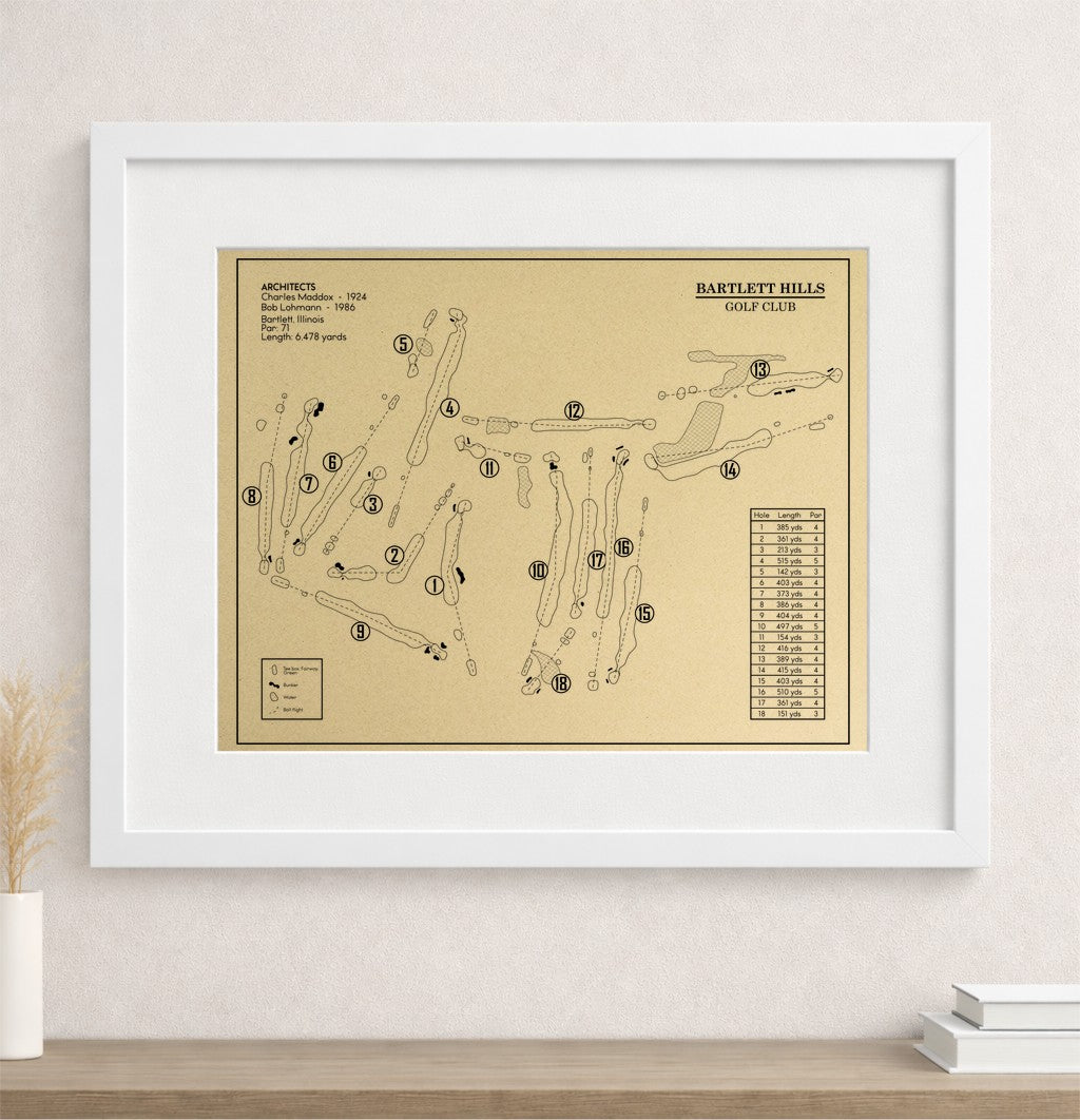 Bartlett Hills Golf Club Outline (Print)
