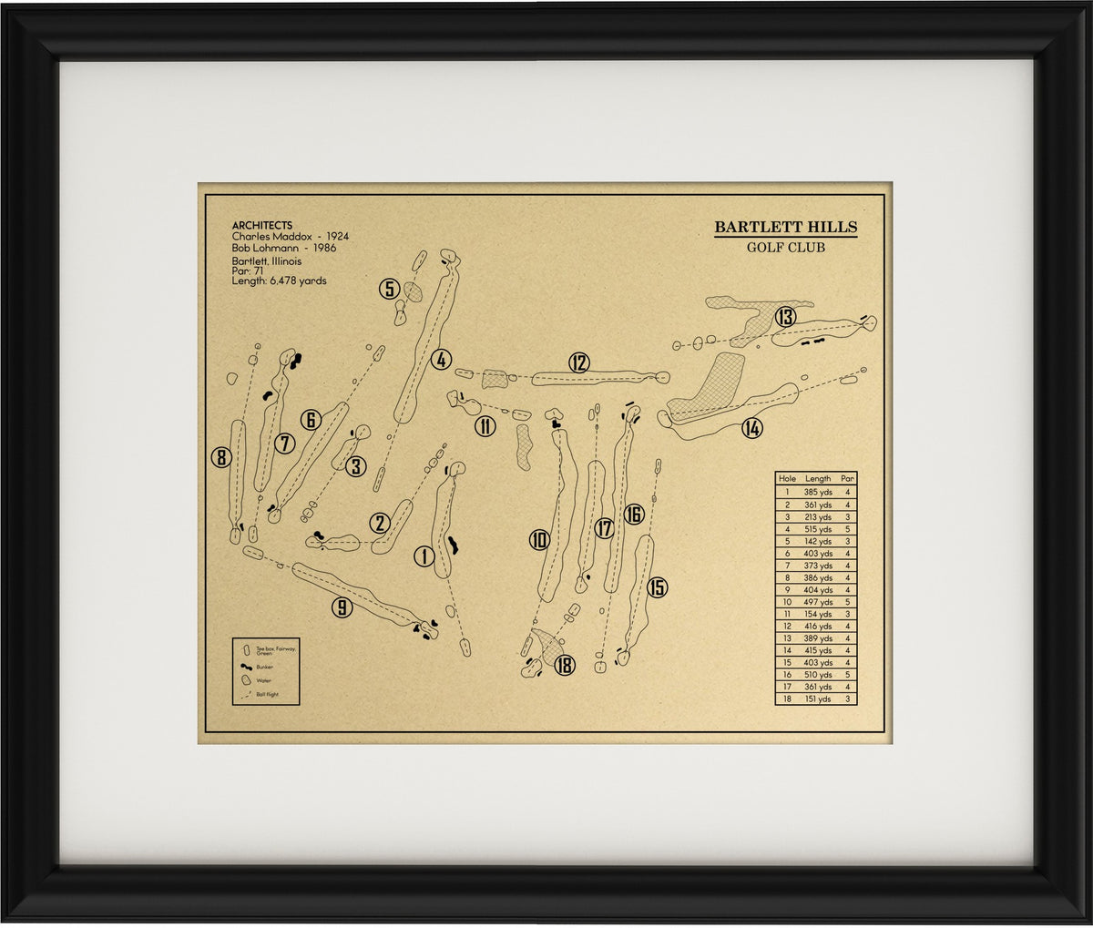 Bartlett Hills Golf Club Outline (Print)