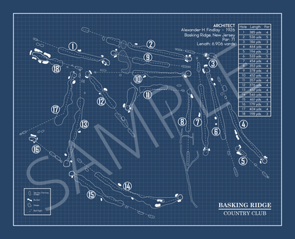 Basking Ridge Country Club Blueprint (Print)