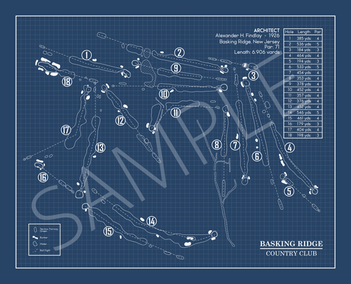 Basking Ridge Country Club Blueprint (Print) – GolfBlueprints