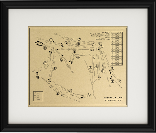 Basking Ridge Country Club Outline (Print)