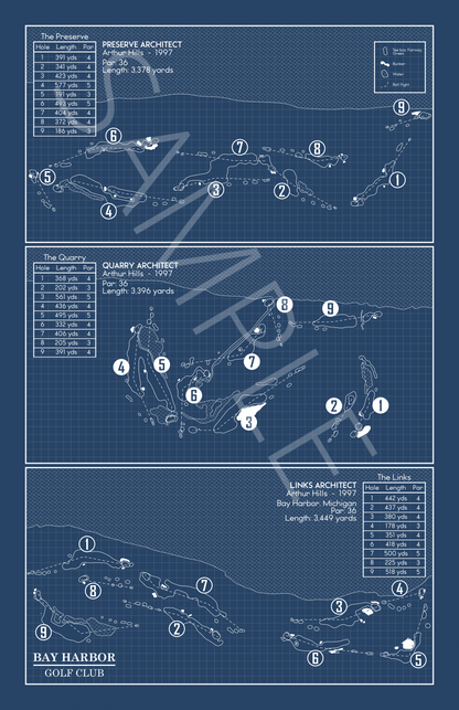 Bay Harbor Golf Club Blueprint (Print)