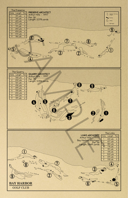 Bay Harbor Golf Club Outline (Print)