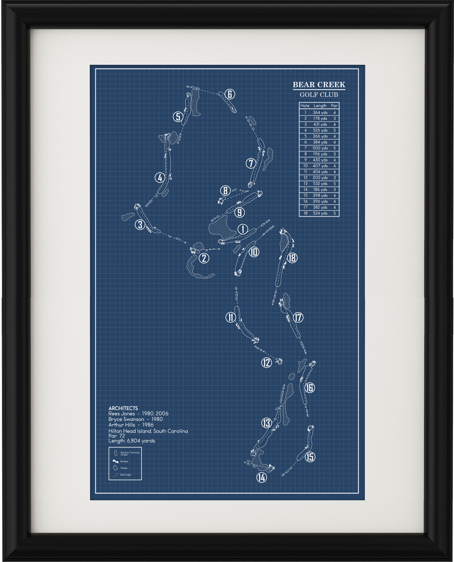 Bear Creek Golf Club Blueprint (Print)