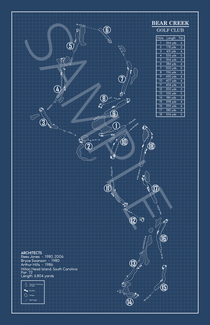 Bear Creek Golf Club Blueprint (Print)