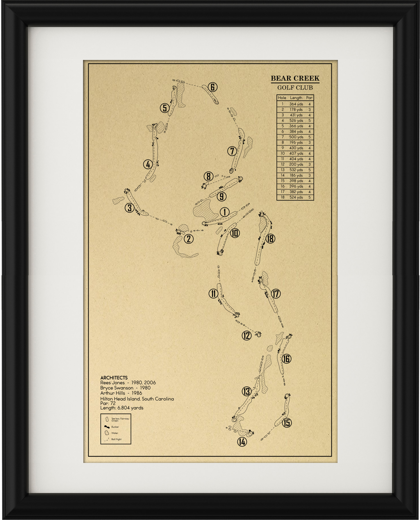 Bear Creek Golf Club Outline (Print)