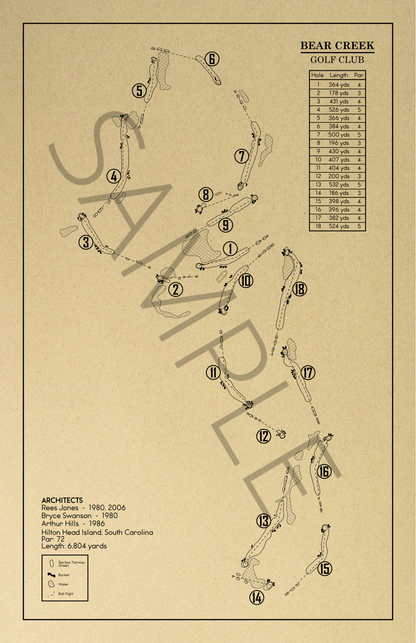 Bear Creek Golf Club Outline (Print)