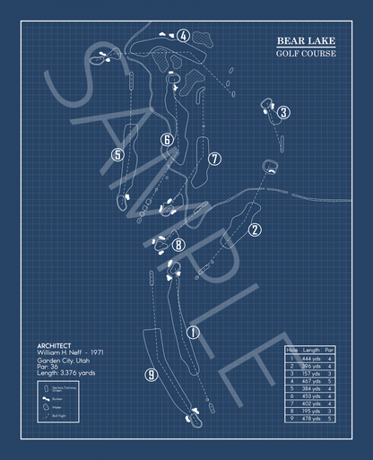 Bear Lake Golf Course Blueprint (Print)