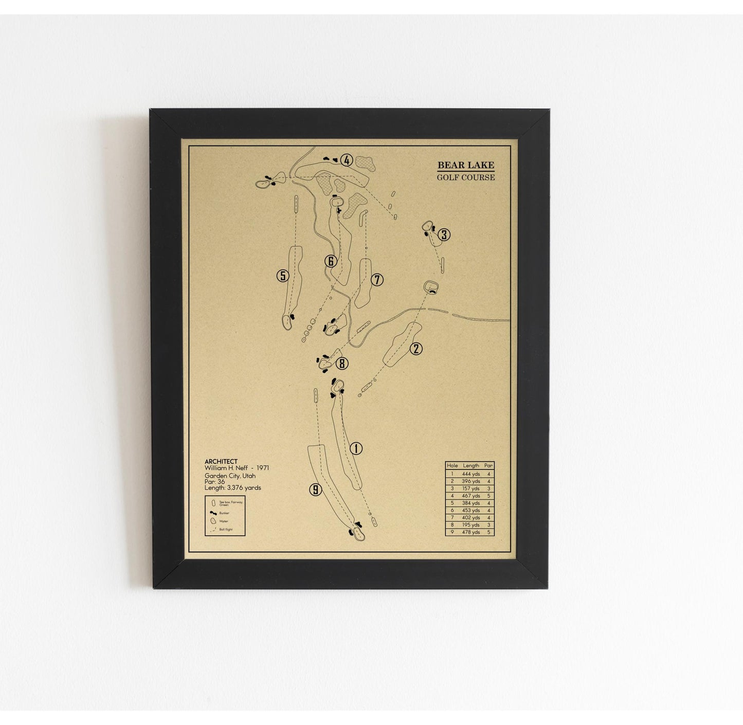 Bear Lake Golf Course Outline (Print)