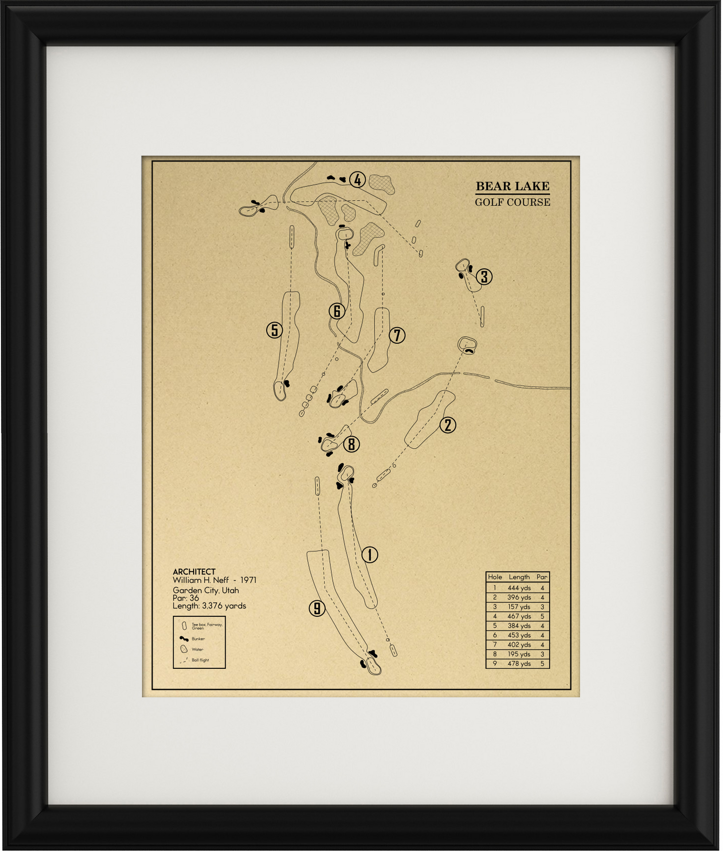 Bear Lake Golf Course Outline (Print)