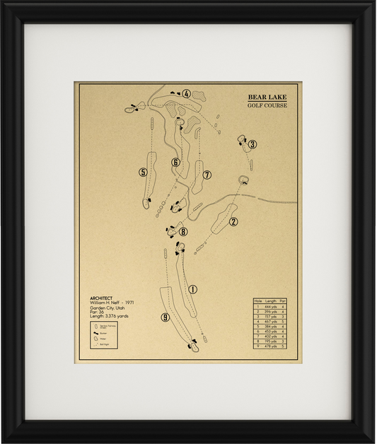 Bear Lake Golf Course Outline (Print)