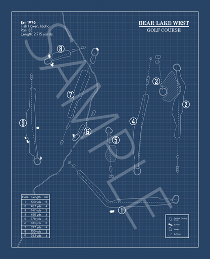 Bear Lake West Golf Course Blueprint (Print)