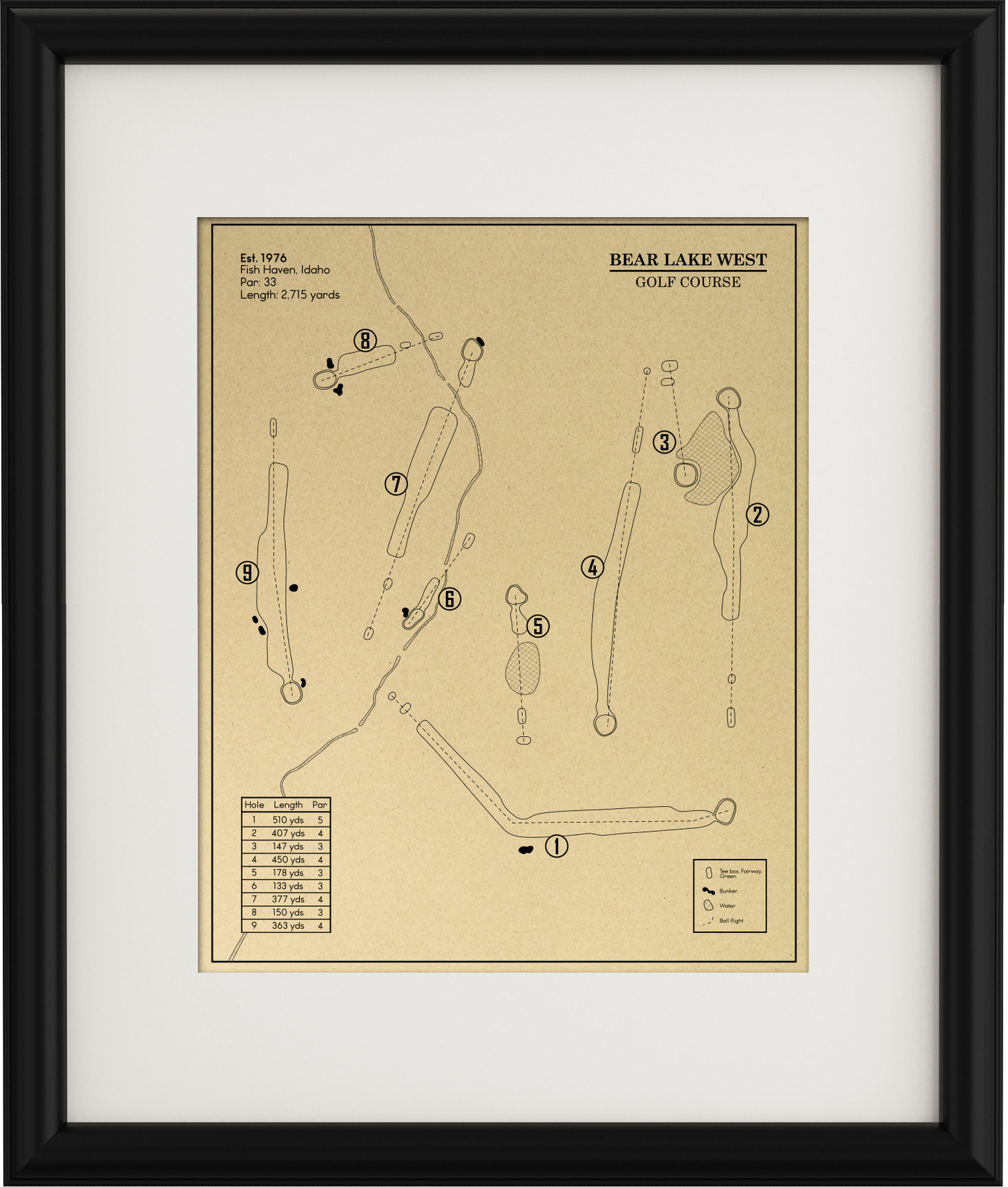 Bear Lake West Golf Course Outline (Print)