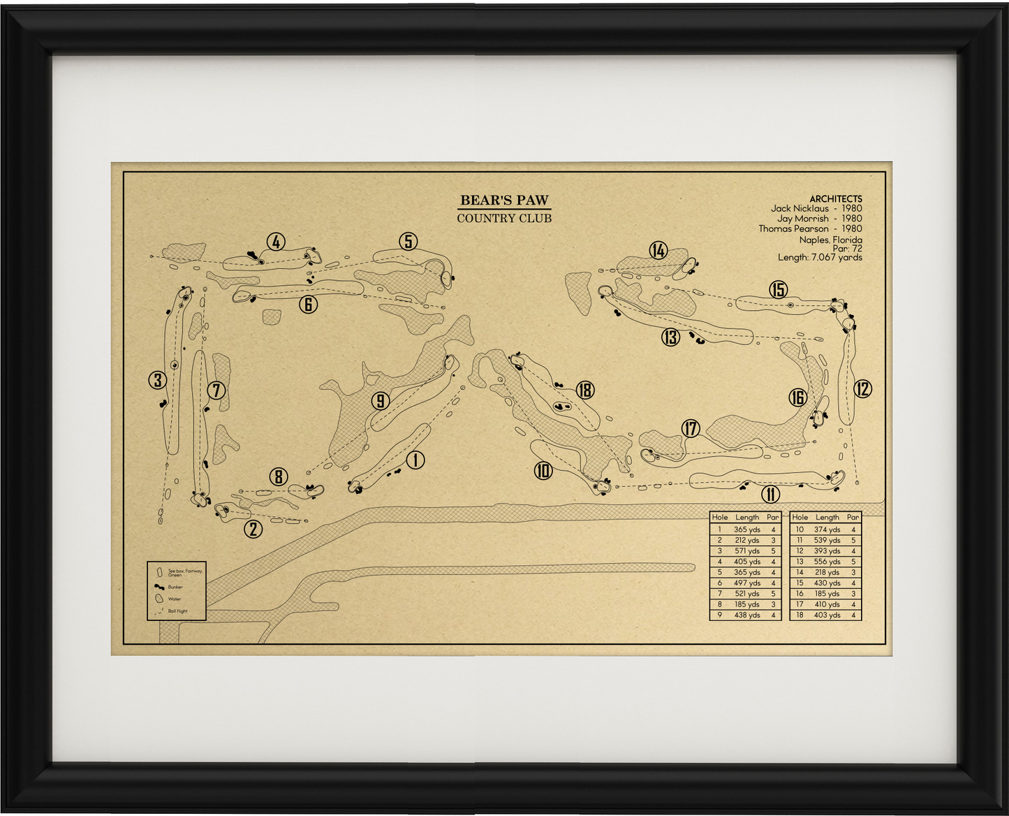 Bear's Paw Country Club Outline (Print)