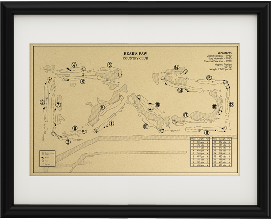 Bear's Paw Country Club Outline (Print)